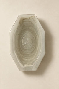 Still Current Sage Glass Serving Bowl