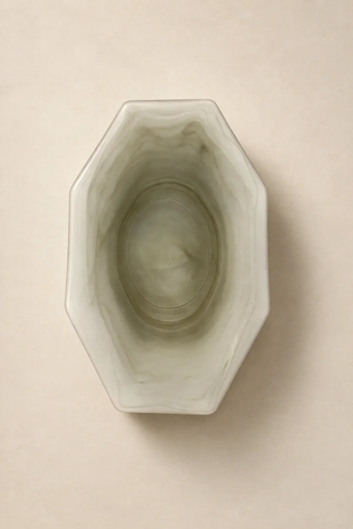 Still Current Sage Glass Serving Bowl