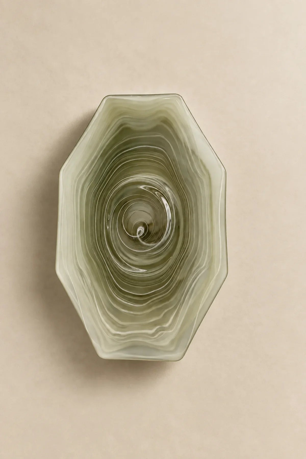 Still Current Sage Glass Serving Bowl