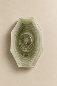 Still Current Sage Glass Serving Bowl