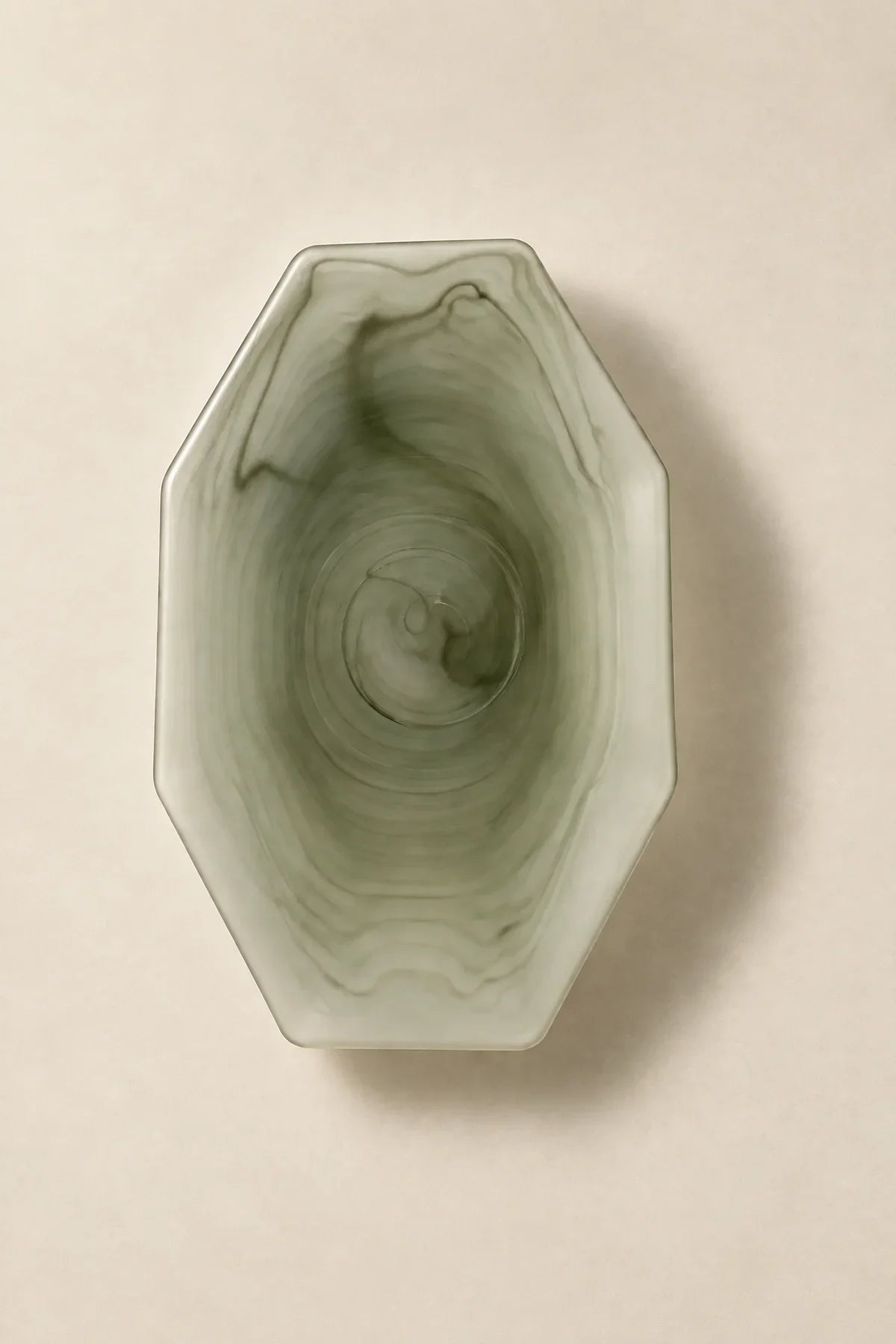 Still Current Sage Glass Serving Bowl