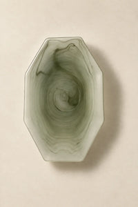 Still Current Sage Glass Serving Bowl