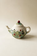 Wild Bramble White Ceramic Teapot