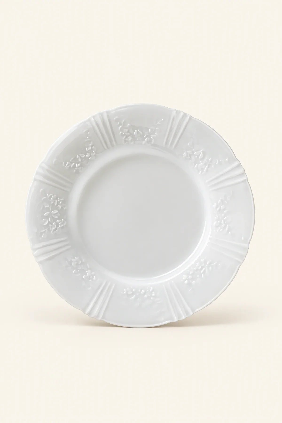 Moonlit Garden Translucent White Glass Dessert Plate