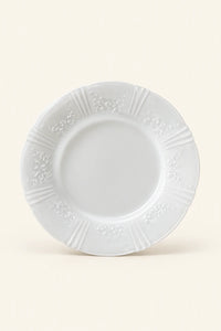 Moonlit Garden Translucent White Glass Dessert Plate