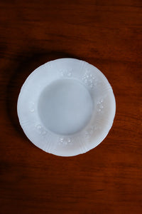 Moonlit Garden Translucent White Glass Dessert Plate