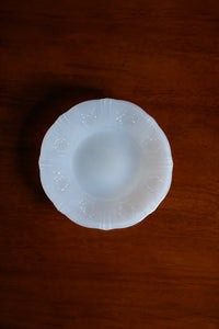 Moonlit Garden Translucent White Glass Dessert Plate