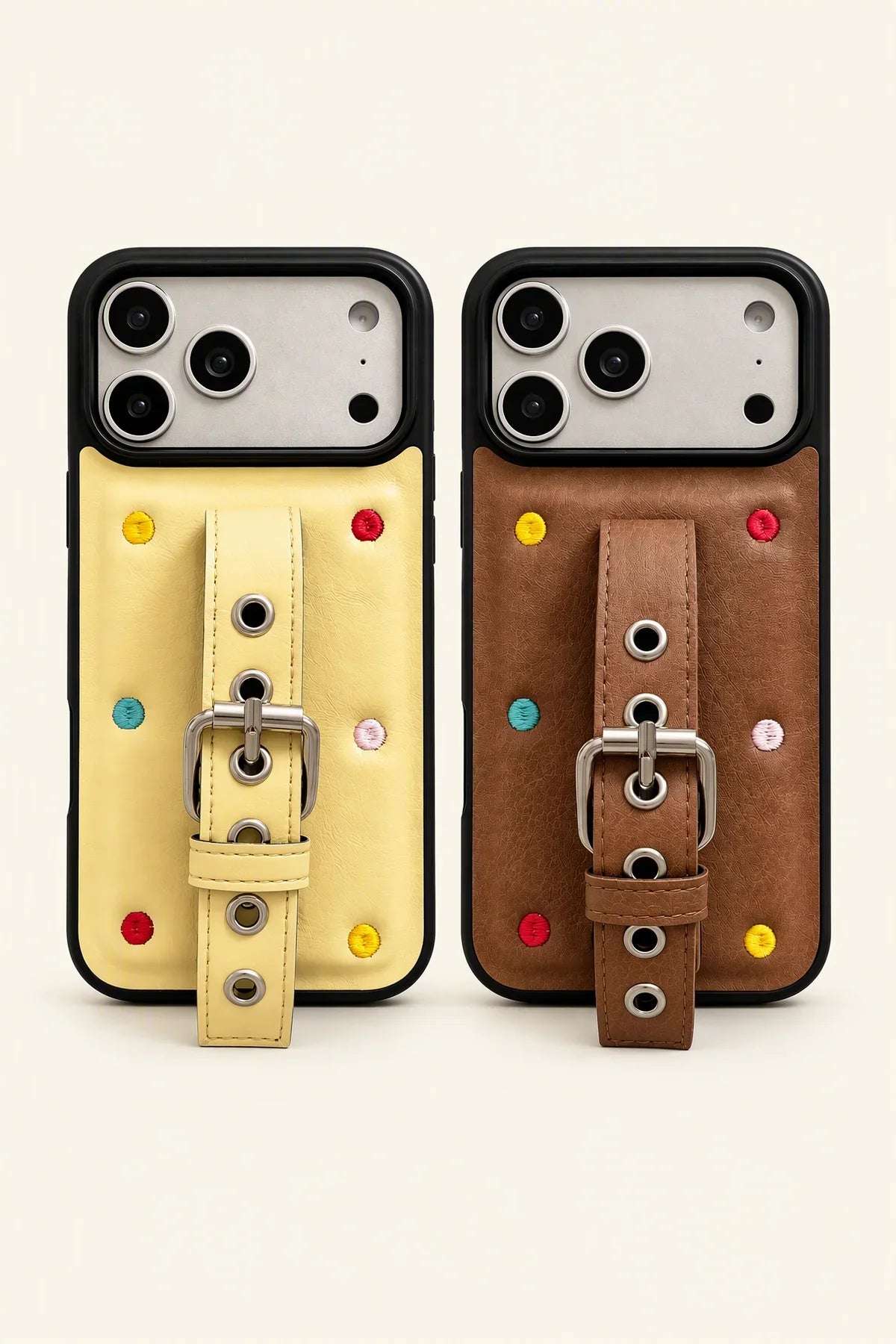 Buckle Up Tonal Leather-Look Phone Case