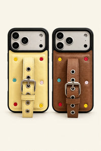 Buckle Up Tonal Leather-Look Phone Case