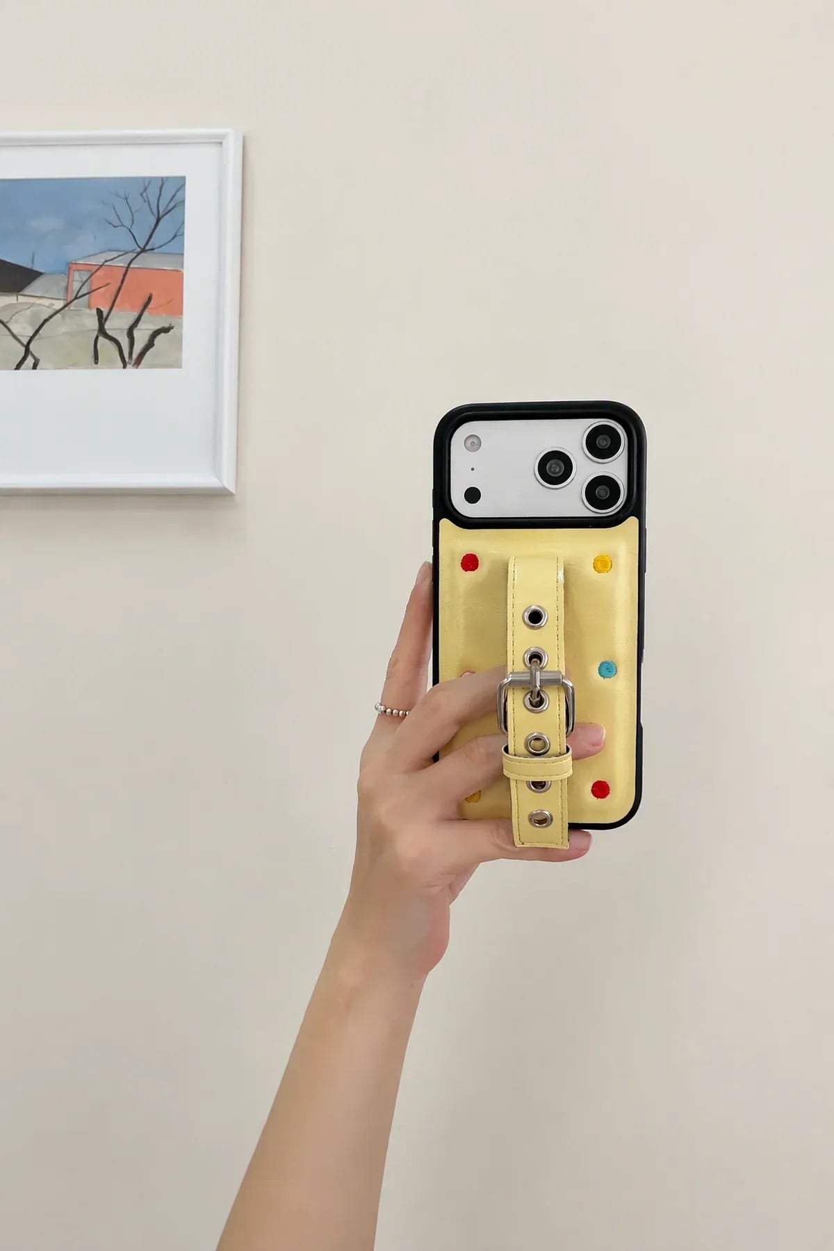 Buckle Up Tonal Leather-Look Phone Case