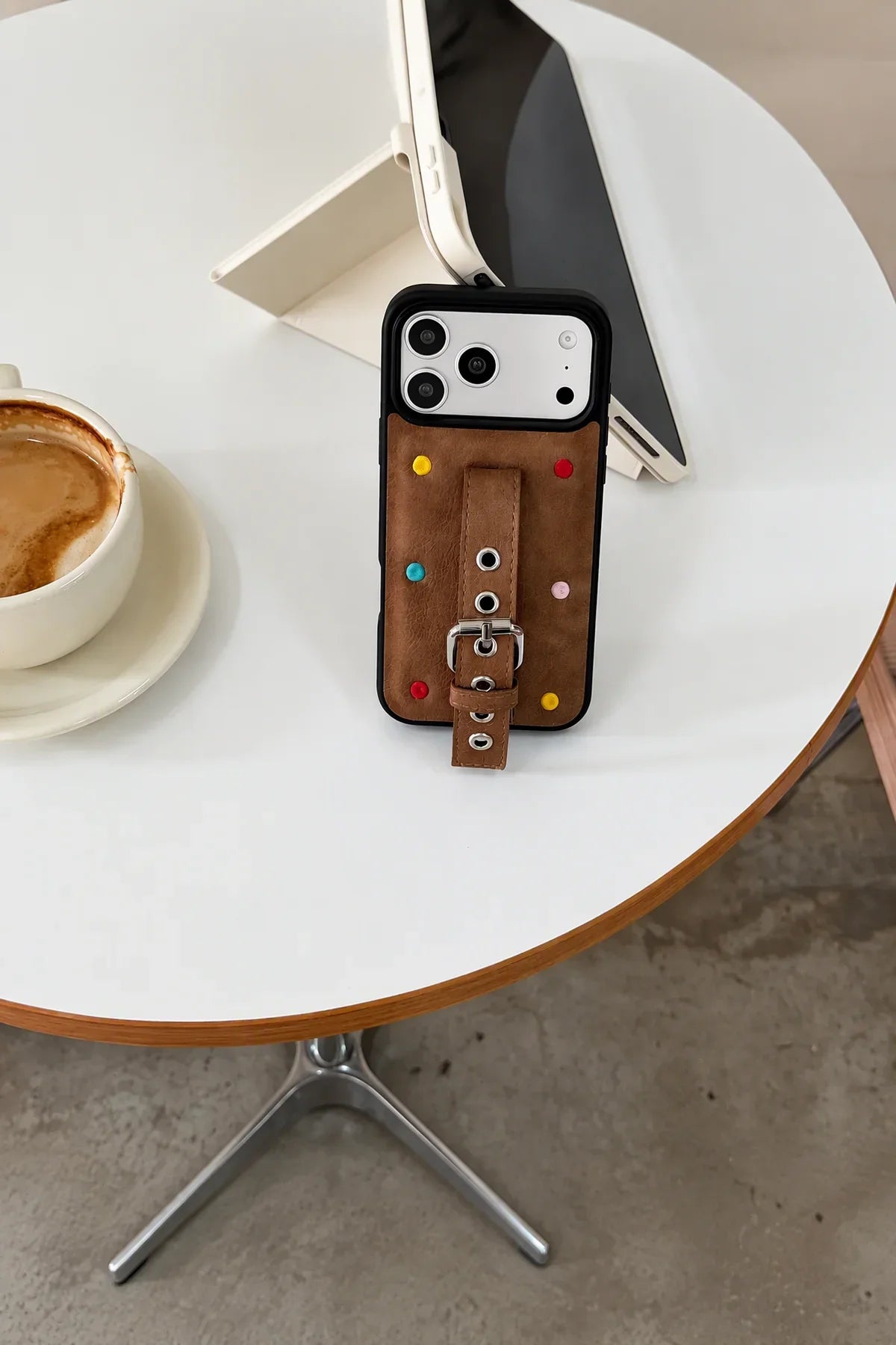 Buckle Up Tonal Leather-Look Phone Case