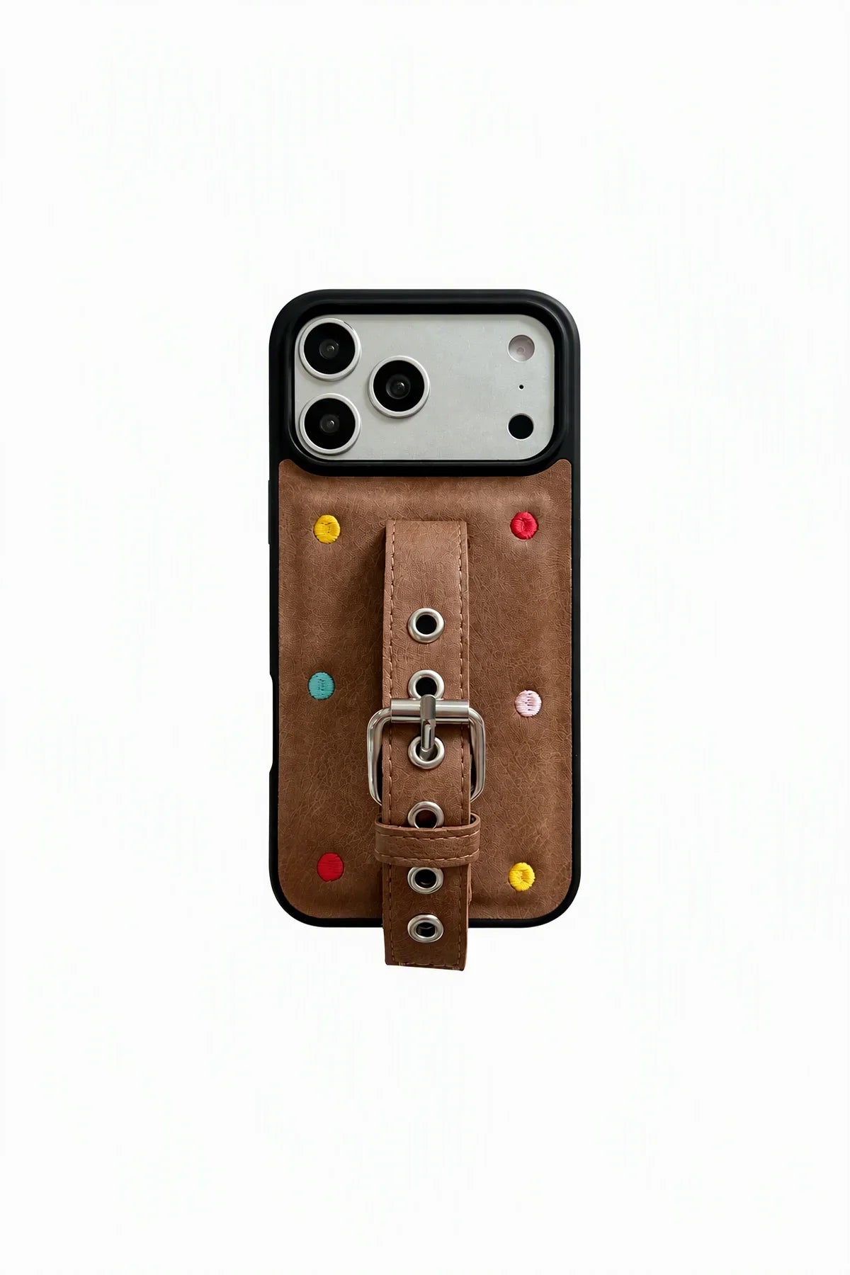 Buckle Up Tonal Leather-Look Phone Case