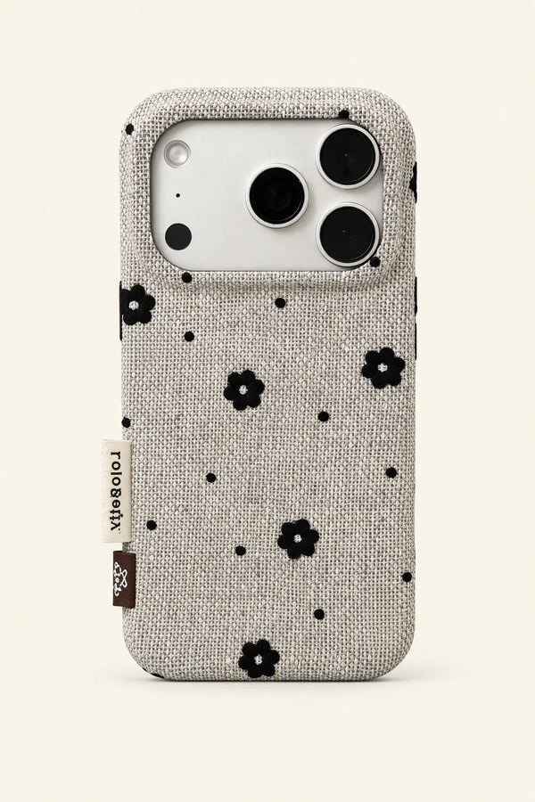 Meadow Hour Grey Fabric Phone Case