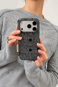Meadow Hour Grey Fabric Phone Case