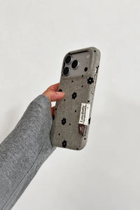 Meadow Hour Grey Fabric Phone Case