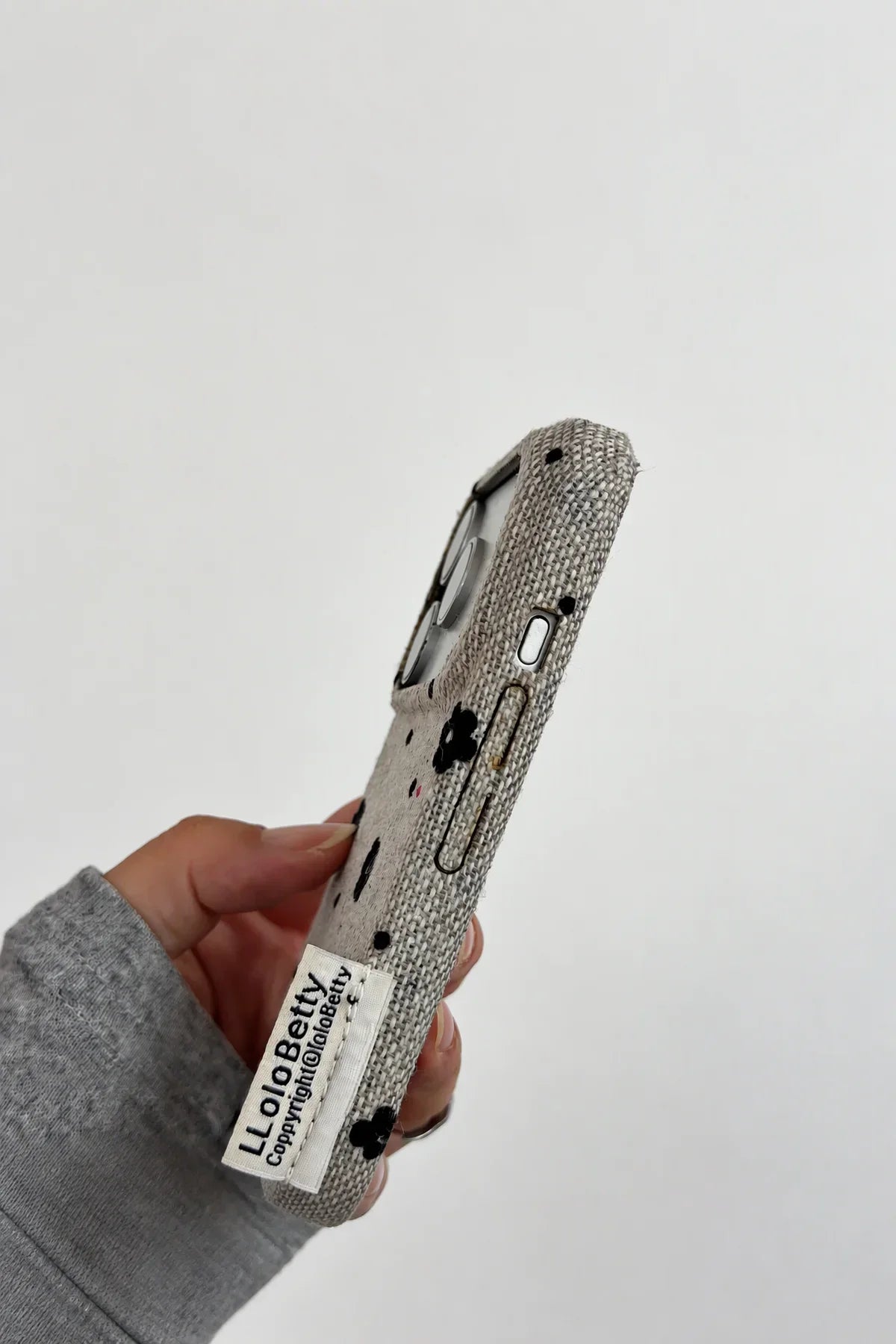 Meadow Hour Grey Fabric Phone Case
