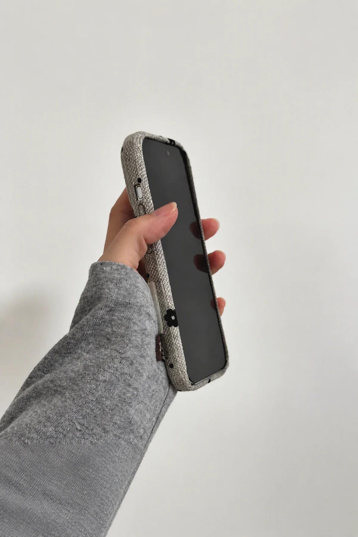 Meadow Hour Grey Fabric Phone Case