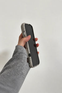 Meadow Hour Grey Fabric Phone Case