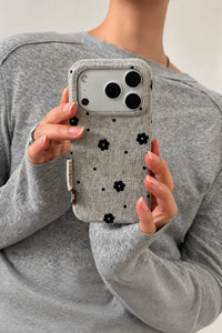 Meadow Hour Grey Fabric Phone Case