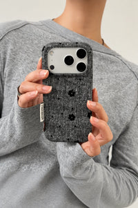 Meadow Hour Grey Fabric Phone Case