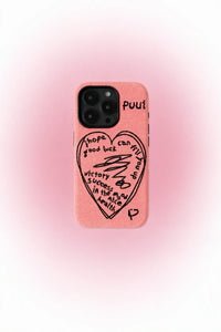 Love Notes Pink Denim-Look Fabric Phone Case