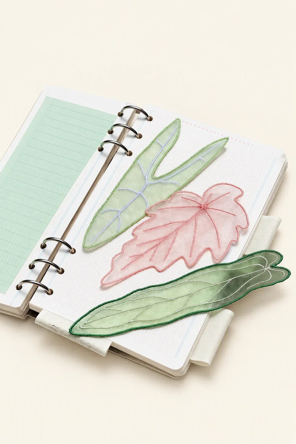 Greenhouse Note Embroidered Organza Bookmark