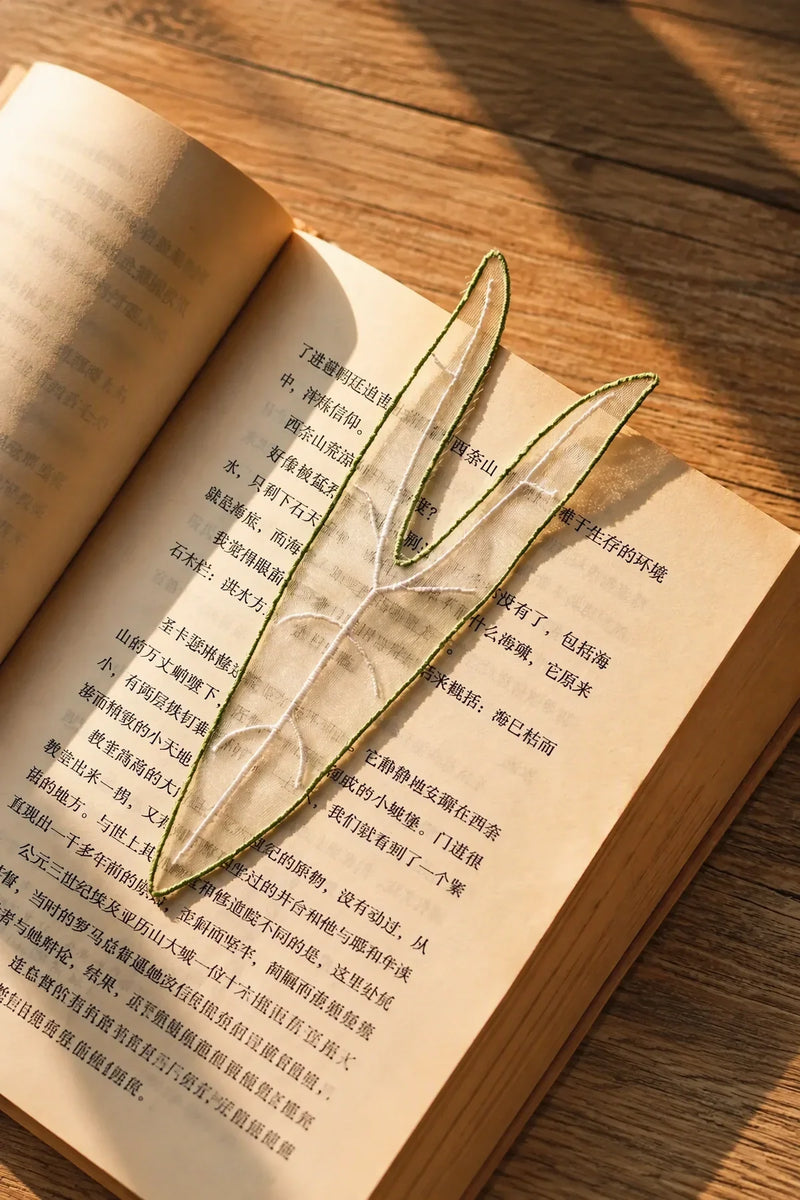 Greenhouse Note Embroidered Organza Bookmark