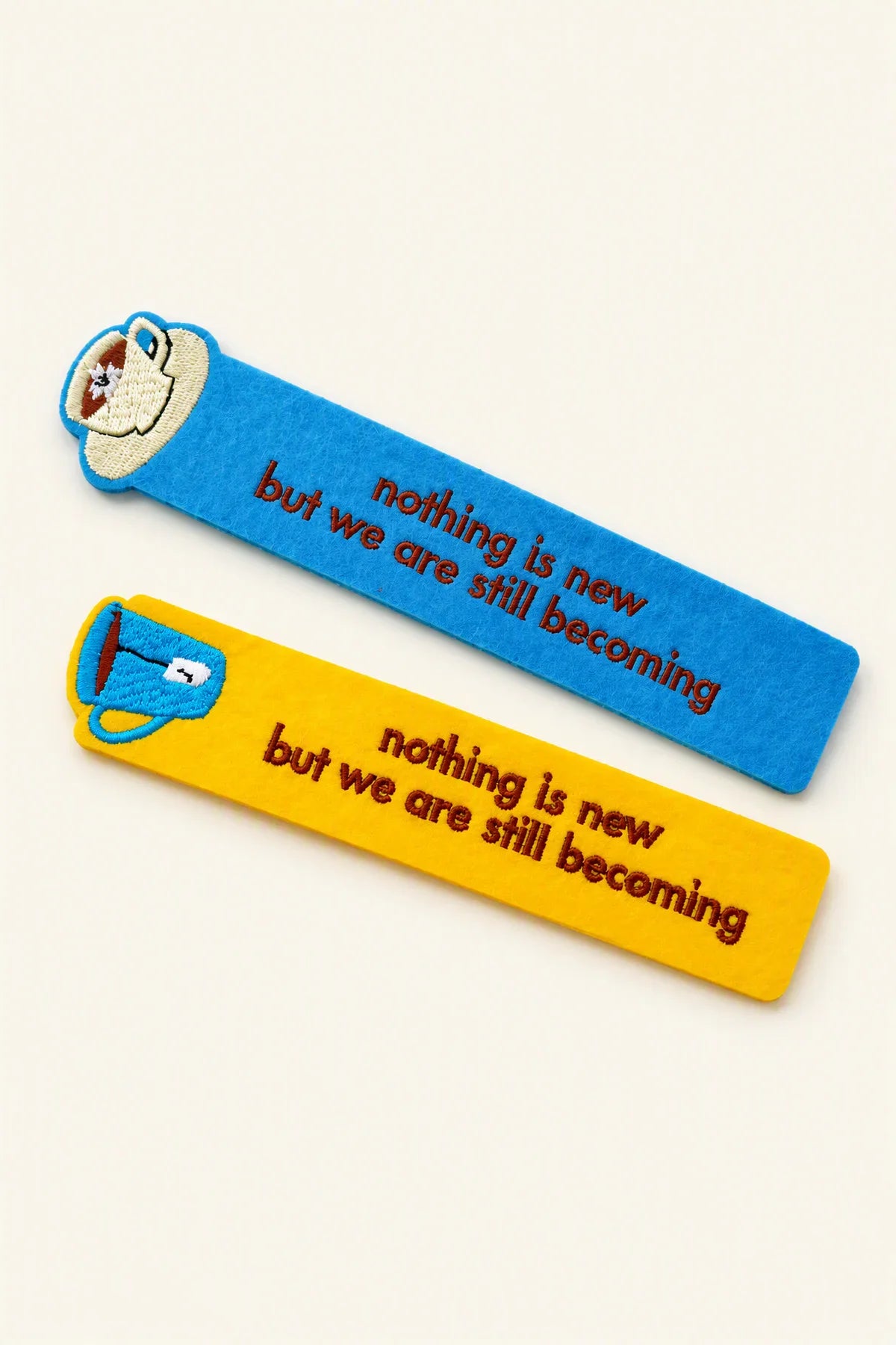 Still Becoming Blue Embroidered Felt Bookmark