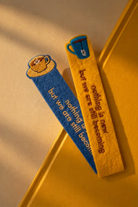 Still Becoming Blue Embroidered Felt Bookmark