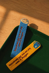 Still Becoming Blue Embroidered Felt Bookmark
