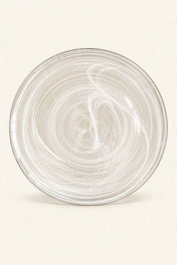 Cloud Current Clear Glass Dessert Plate