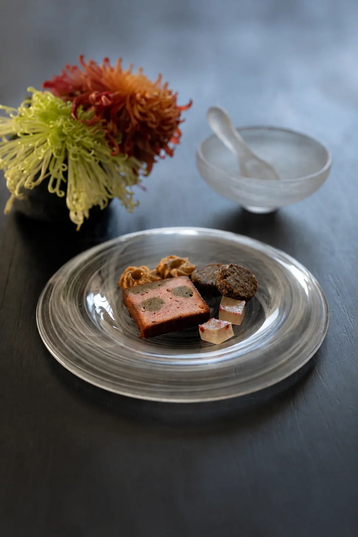 Cloud Current Clear Glass Dessert Plate