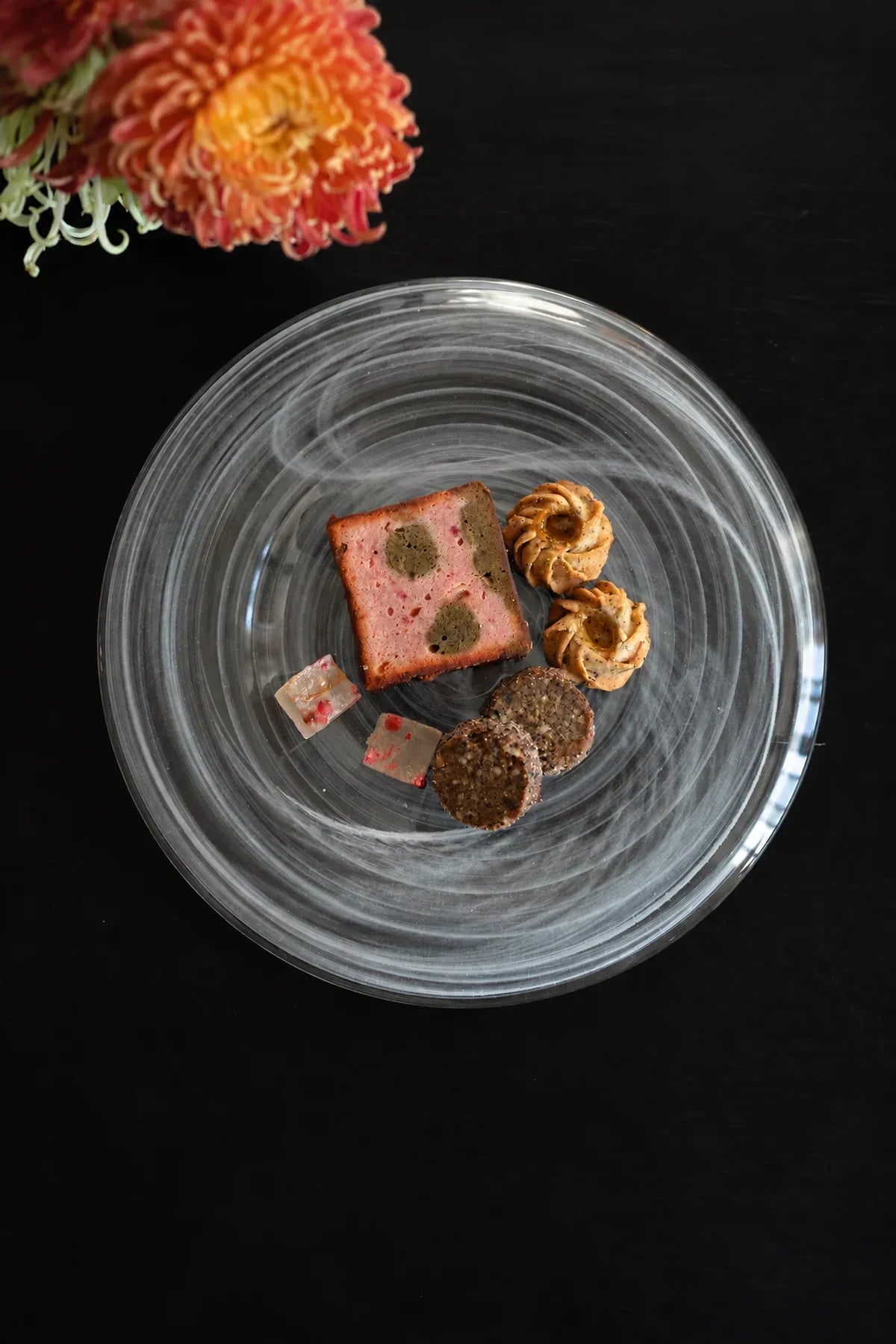 Cloud Current Clear Glass Dessert Plate