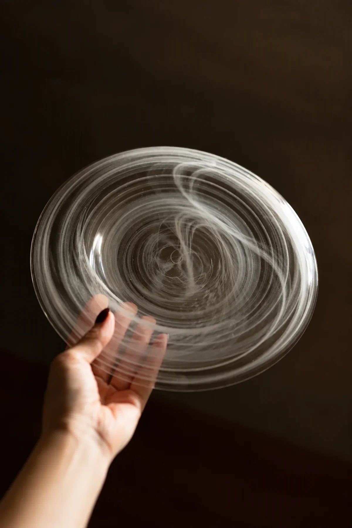 Cloud Current Clear Glass Dessert Plate