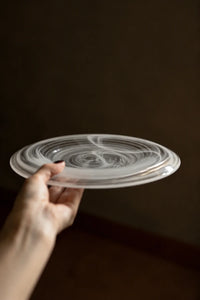 Cloud Current Clear Glass Dessert Plate