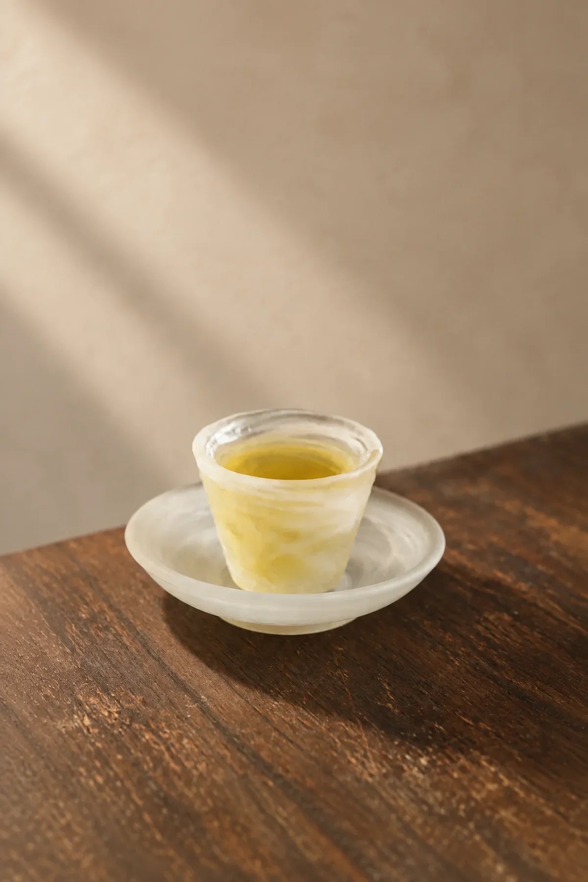 Smoke Ring Frosted Glass Tea Saucer
