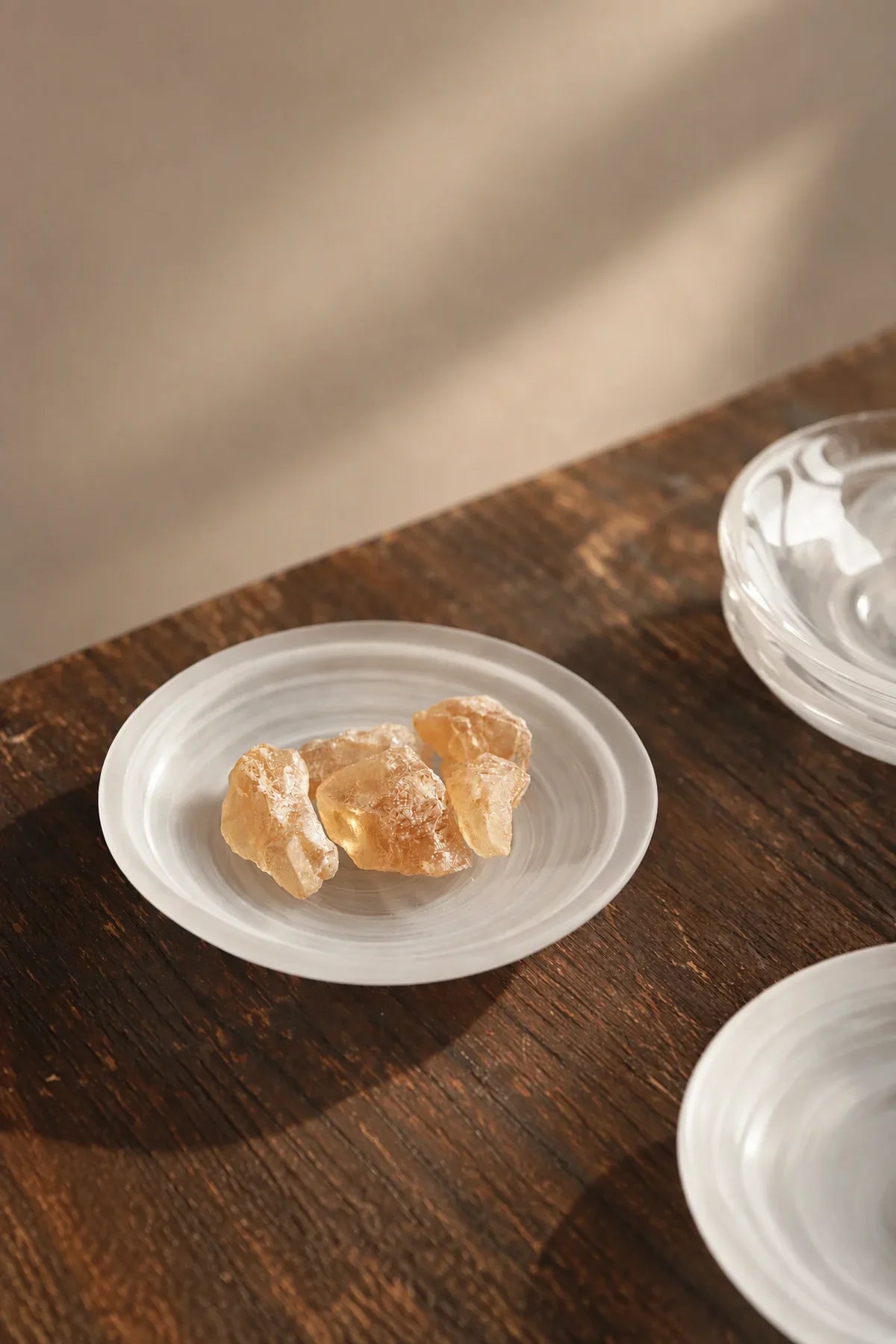 Smoke Ring Frosted Glass Tea Saucer