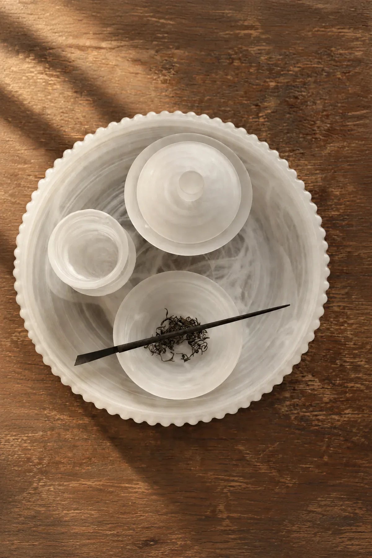 Smoke Ring Frosted Glass Tea Saucer