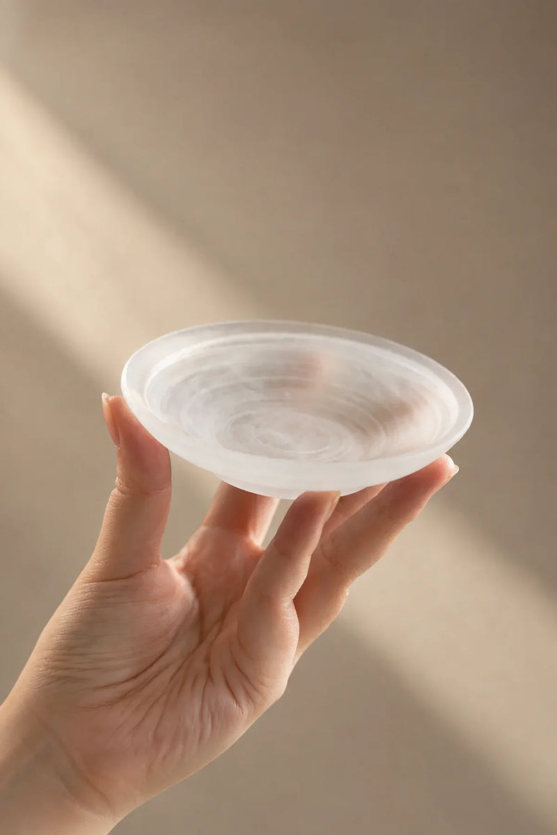 Smoke Ring Frosted Glass Tea Saucer