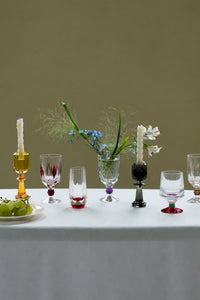 Prism Light Red Faceted Glass Cup