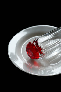 Prism Light Red Faceted Glass Cup
