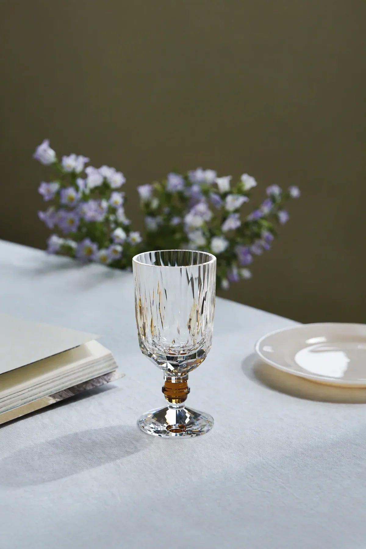 Prism Light Red Faceted Glass Cup