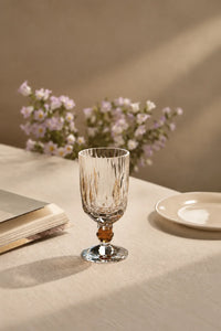 Prism Light Red Faceted Glass Cup