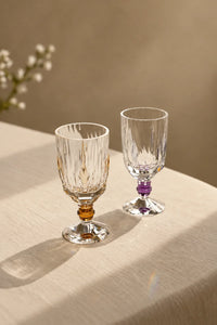 Prism Light Red Faceted Glass Cup