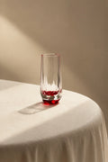 Prism Light Red Faceted Glass Cup