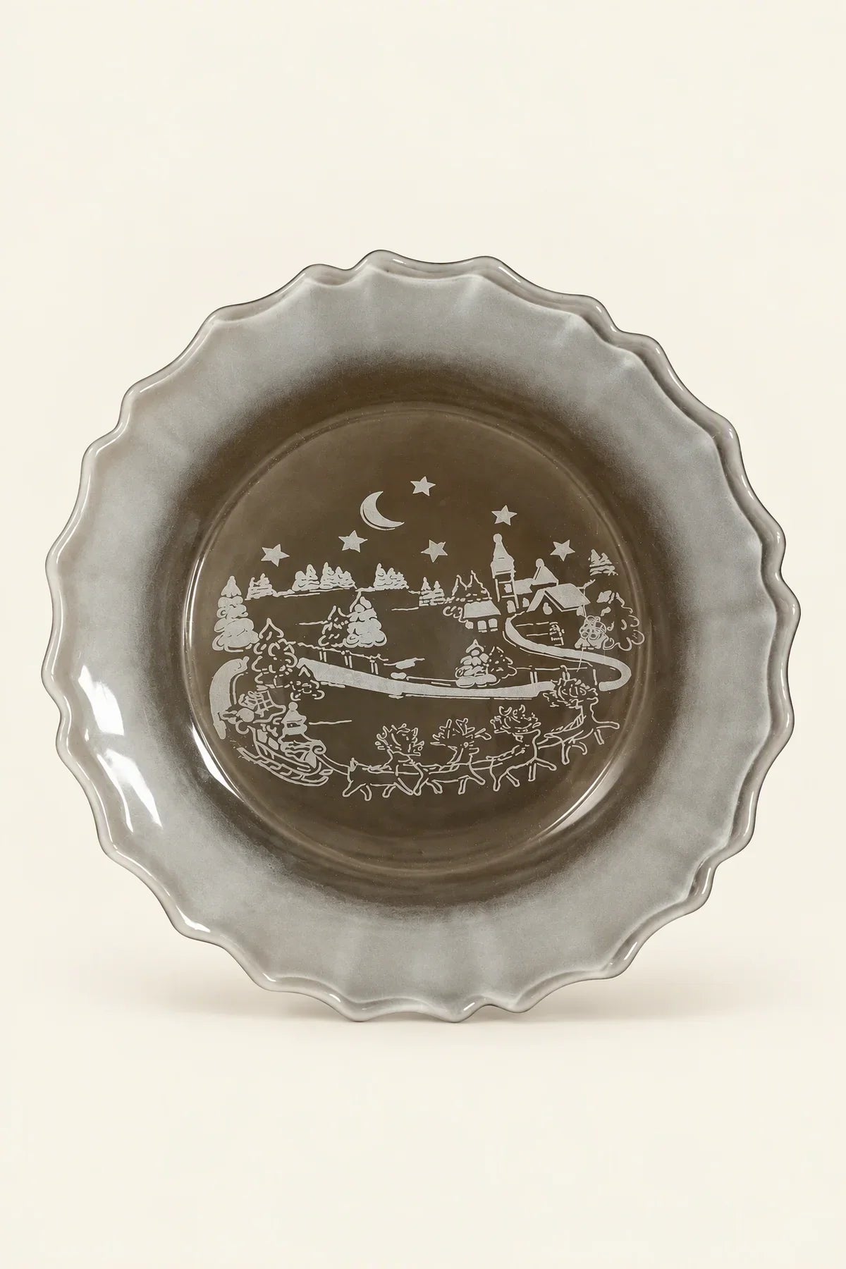 Moonlit Carol Clear Frosted Glass Dessert Set