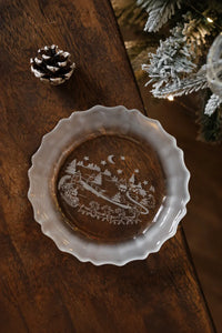 Moonlit Carol Clear Frosted Glass Dessert Set