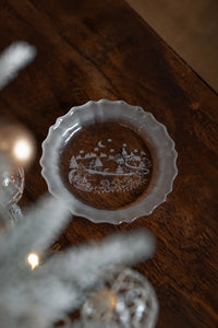 Moonlit Carol Clear Frosted Glass Dessert Set