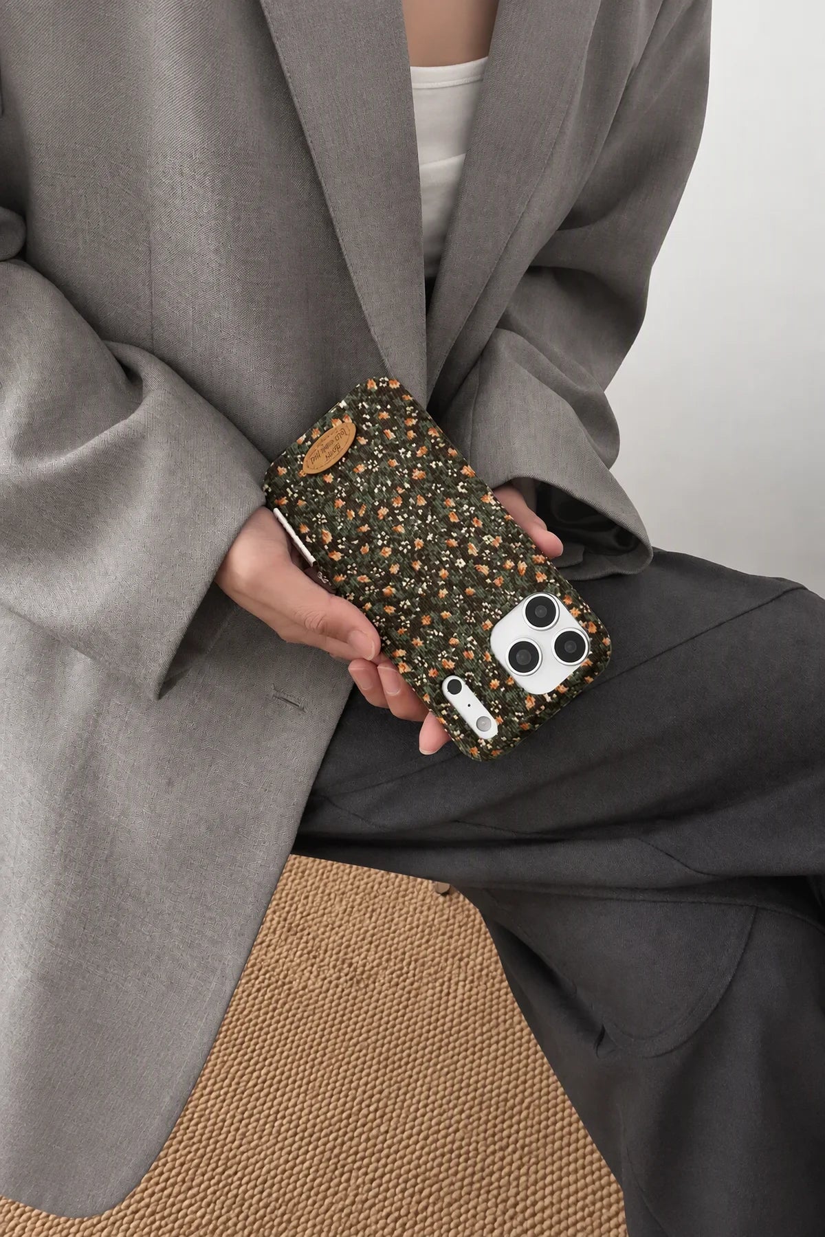 Light Outerwear Floral Corduroy Phone Case