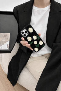 Meadow Hour Black Embroidered Phone Case